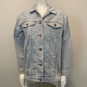 Akira Chicago Denim Jacket Jean Jacket in Light Wash Black Label